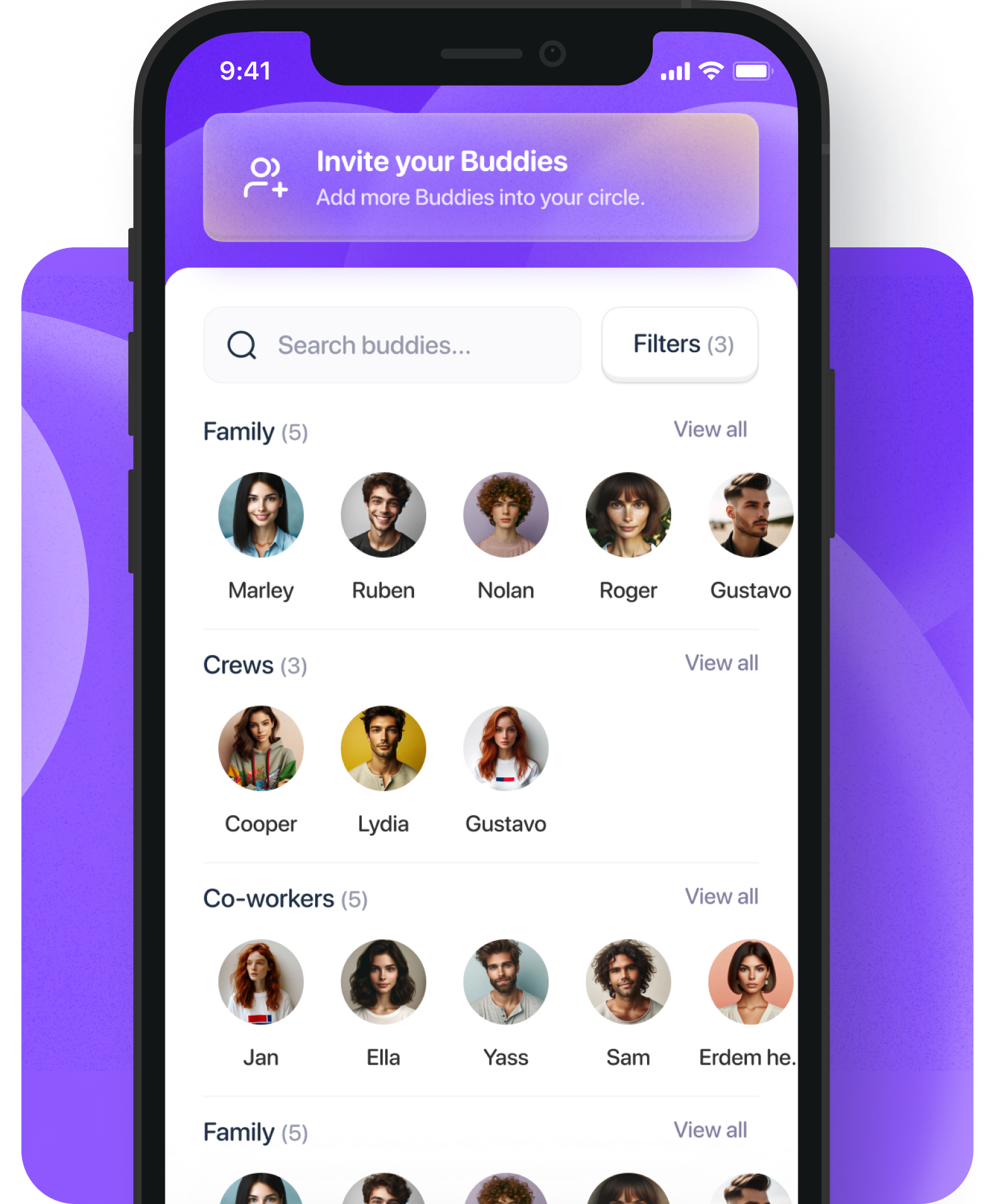 BuddyBook app mockup